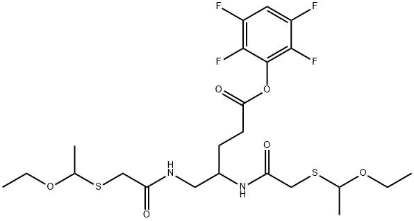 4,5-DI-[S-(1-ETHOXYETHYL)-MERCAPTOACETAMIDO]-PENTANOIC ACID-2,3,5,6-TETRAFLUOROPHENYL ESTER 化学構造式