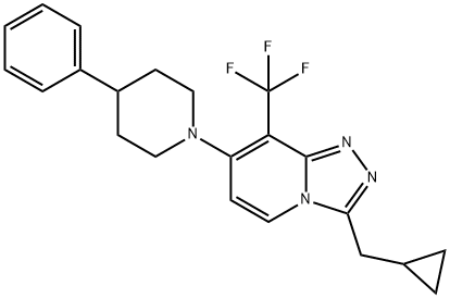 3-(cyclopropylMethyl)-7-(4-phenylpiperidin-1-yl)-8-(trifluoroMethyl)-[1,2,4]triazolo[4,3-a]pyridine Struktur