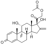 9-fluoro-11beta,17,21-trihydroxy-16-methylenepregna-1,4-diene-3,20-dione 21-acetate  Structure
