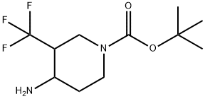 4-氨基-3-三氟甲基-哌啶-1-羧酸叔丁基酯 结构式