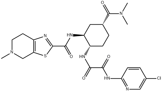 EthanediaMide, N1-(5-chloro-2-pyridinyl)-N2-[(1S,2S,4R)-4-[(diMethylaMino)carbonyl]-2-[[(4,5,6,7-tetrahydro-5-Methylthiazolo[5,4-c]pyridin-2-yl)carbonyl]aMino]cyclohexyl]- Struktur