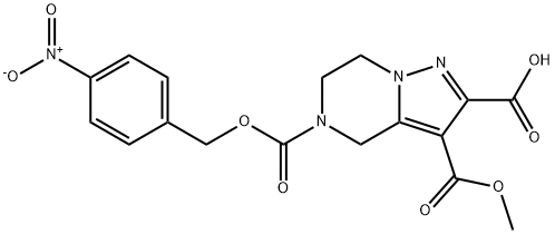 3-(Methoxycarbonyl)-5-((4-nitrobenzyloxy)carbonyl)-4,5,6,7-tetrahydropyrazolo[1,5-a]pyrazine-2-carbo 结构式