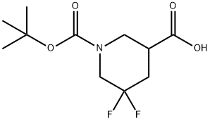 5,5-ジフルオロ-1,3-ピペリジン二カルボン酸TERT-ブチルエステル 化学構造式