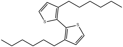 3,3'-ジヘキシル-2,2'-ビチオフェン 化学構造式