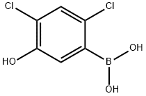2,4-ジクロロ-5-ヒドロキシフェニルボロン酸 化学構造式