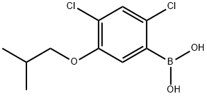 2,4-ジクロロ-5-イソブトキシフェニルボロン酸 化学構造式