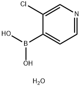 3-クロロ-4-ピリジンボロン酸水和物 化学構造式