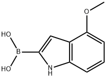 4-甲氧基吲哚-2-硼酸, 1256355-60-8, 结构式