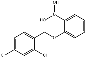 (2-((2,4-二氯苄基)氧基)苯基)硼酸 结构式