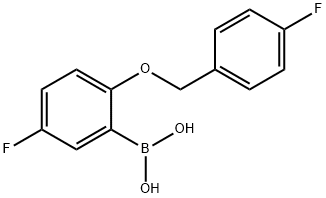 5-Fluoro-2-(4-fluorophenylmethoxy)phenylboronic acid, 1256355-74-4, 结构式
