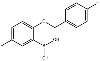 2-(4-Fluorophenylmethoxy)-5-methylphenylboronic acid Struktur