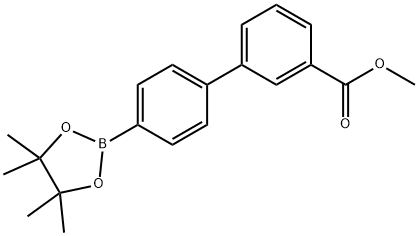 4'-(4,4,5,5-テトラメチル-1,3,2-ジオキサボロラン-2-イル)-[1,1'-ビフェニル]-3-カルボン酸メチル 化学構造式