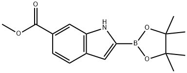 6-Methoxycarbonylindole-2-boronic acid pinacol ester Structure