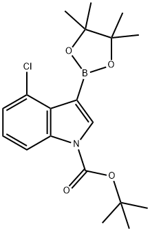 1-BOC-4-CHLOROINDOLE-3-BORONIC ACID, PINACOL ESTER, 1256359-94-0, 结构式