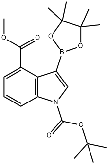 1-BOC-4-(METHYLCARBONYL)INDOLE-3-BORONIC ACID, PINACOL ESTER, 1256359-97-3, 结构式