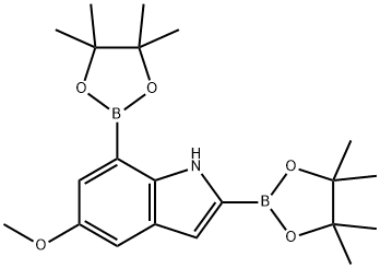 5-Methoxy-2,7-bis(4,4,5,5-tetramethyl-1,3,2-dioxaborolan-2-yl)-1H-indole Structure
