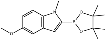 5-Methoxy-1-methyl-2-(4,4,5,5-tetramethyl-1,3,2-dioxaborolan-2-yl)-1H-indole Struktur