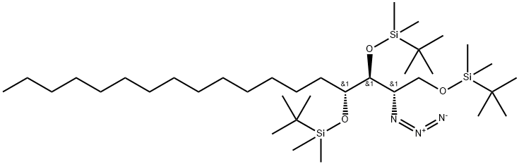 (2S,3S,4R)-2-Azido-1,3,4-tri-O-[(tert-butyldimethylsilyl)oxy]octadecane, 1256376-20-1, 结构式