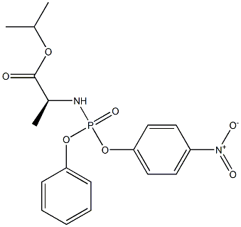 N-[(S)-(4-Nitrophenoxy)phenoxyphosphinyl]-L-alanine 1-Methylethyl ester 化学構造式