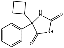 5-シクロブチル-5-フェニルヒダントイン 化学構造式