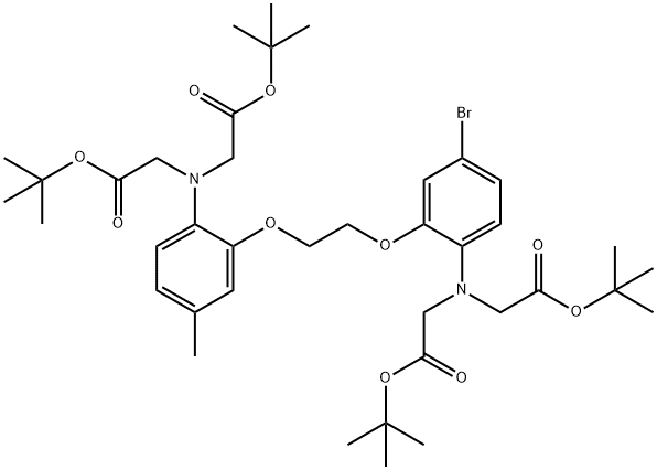 N-[2-[2-[2-[BIS[2-(1,1-DIMETHYLETHOXY)-2-OXOETHYL]AMINO]-5-BROMOPHENOXY]ETHOXY]-4-METHYLPHENYL]-N-[2-(1,1-DIMETHYLETHOXY)-2-OXOETHYL]-GLYCINE TERT-BUTYL ESTER Structure