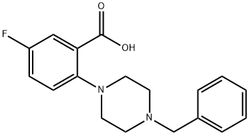 2-(4-苄基哌嗪-1-基)-5-氟苯甲酸, 1256633-38-1, 结构式