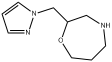 2-(1H-吡唑-1-基甲基)-1,4-氧杂氮杂环庚烷, 1256643-06-7, 结构式