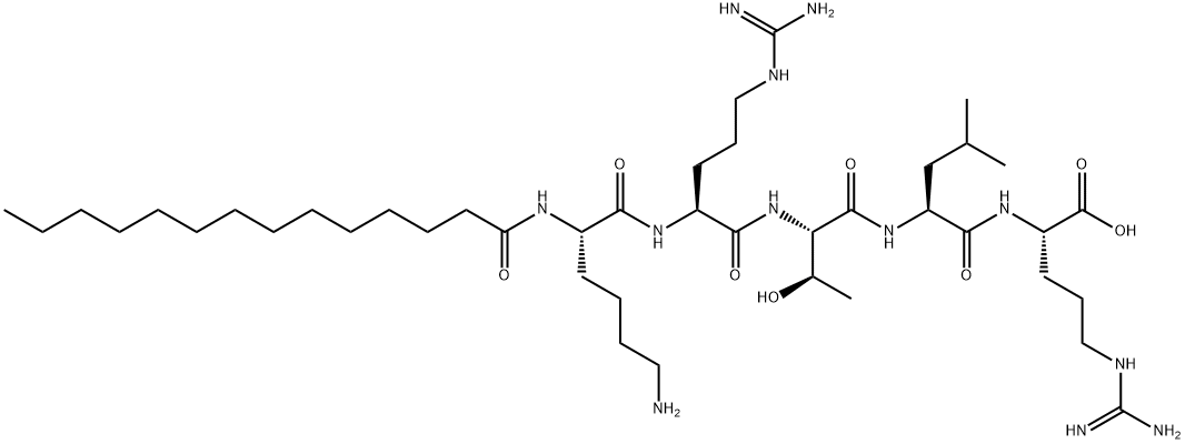 MYRISTOYL-LYS-ARG-THR-LEU-ARG, 125678-68-4, 结构式