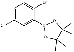 2-(2-ブロモ-5-クロロフェニル)-4,4,5,5-テトラメチル-1,3,2-ジオキサボロラン 化学構造式