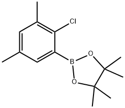 2-(2-氯-3,5-二甲基苯基)-4,4,5,5-四甲基-1,3,2-二氧杂环戊硼烷, 1256781-74-4, 结构式