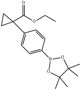 Ethyl 1-[4-(4,4,5,5-tetramethyl-1,3,2-dioxaborolan-2-yl)phenyl]cyclopropane-1-carboxylate Structure