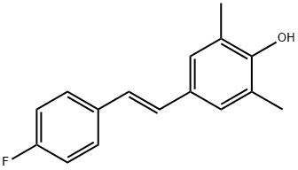 4-[(E)-2-(4-フルオロフェニル)エテニル]-2,6-ジメチルフェノール 化学構造式