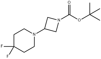 tert-Butyl 3-(4,4-difluoro-1-piperidyl)azetidine-1-carboxylate Structure