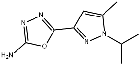 5-(1-イソプロピル-5-メチル-1H-ピラゾール-3-イル)-1,3,4-オキサジアゾール-2-アミン 化学構造式