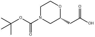 (R)-N-BOC-モルホリン-2-酢酸 化学構造式