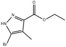 3-溴-4-甲基-1H-吡唑-5-羧酸乙酯, 1257861-04-3, 结构式