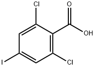 2,6-ジクロロ-4-ヨード安息香酸 化学構造式
