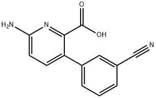 6-Amino-3-(3-cyanophenyl)picolinic acid Structure