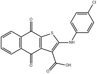 2-((4-氯苯基)氨基)-4,9-二氧代-4,9-二氢萘并[2,3-B]噻吩-3-羧酸, 1258637-95-4, 结构式