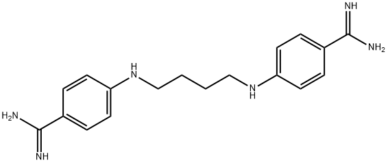 4-[4-[(4-carbamimidoylphenyl)amino]butylamino]benzenecarboximidamide Struktur