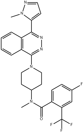 4-氟-N-甲基-N-[1-[4-(1-甲基-1H-吡唑-5-基)-1-酞嗪基]-4-哌啶基]-2-(三氟甲基)苯甲酰胺, 1258861-20-9, 结构式