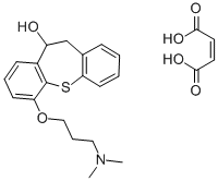 6-(3-Dimethylaminopropoxy)-10,11-dihydrodibenzo(b,f)thiepin-10-ol hydr ogen maleate 结构式