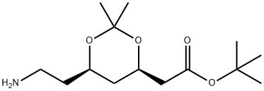 6-氨乙基-2,2-二甲基-1,3-二氧六环-4-乙酸叔丁酯,125995-13-3,结构式