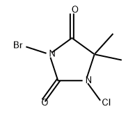 3-溴-1-氯-5,5-二甲基海因,126-06-7,结构式