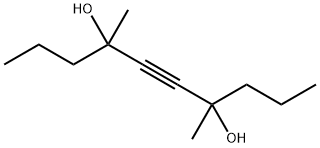4,7-ジメチル-5-デシン-4,7-ジオール(DL-, MESO-混合物) 化学構造式