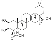 2β,3β-ジヒドロキシ-27-ノル-5α-オレアナ-13-エン-23,28-二酸 化学構造式