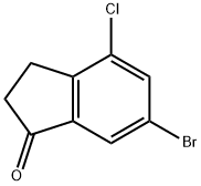 6-Bromo-4-chloro-2,3-dihydro-1H-inden-1-one, 6-Bromo-4-chloro-2,3-dihydro-1-oxo-1H-indene Structure
