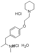 Benzeneethanamine, N,alpha-dimethyl-4-(2-(1-piperidinyl)ethoxy)-, dihy drochloride, hydrate (1:2:1) Structure