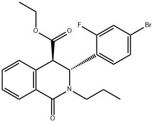 (3R,4R)-Ethyl 3-(4-bromo-2-fluorophenyl)-1-oxo-2-propyl-1,2,3,4-tetrahydroisoquinoline-4-carboxylate Structure