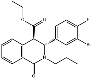 (3R,4R)-Ethyl 3-(3-bromo-4-fluorophenyl)-1-oxo-2-propyl-1,2,3,4-tetrahydroisoquinoline-4-carboxylate Structure